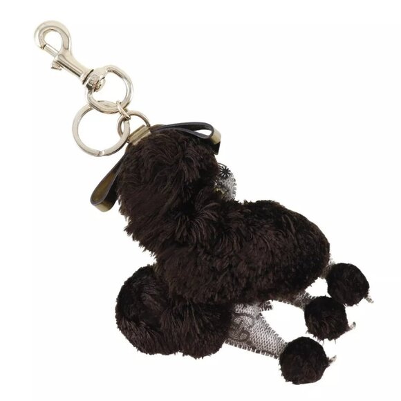GUCCI poodle key ring Bag charm Guccioli Brown/gold GG Supreme Canvas unisex - Picture 1 of 7
